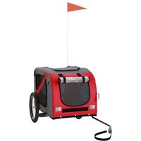 VidaXL Fahrradanhänger Hund 133,5 x 69 x 73,5 cm (L x B x H) rot