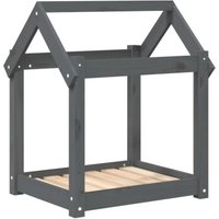 VidaXL Hundebett S (61x50x70 cm) aus Kiefernholz grau