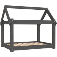 VidaXL Hundebett L (81x60x70 cm) aus Kiefernholz grau