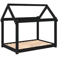 VidaXL Hundebett XL (101x70x90 cm) aus Kiefernholz schwarz