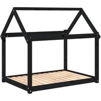 VidaXL Hundebett XXL (111x80x100) aus Kiefernholz schwarz