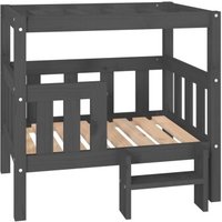 VidaXL erhöhtes Hundebett aus Kiefernholz grau 63,5 cm, 70 cm, 63,5 cm