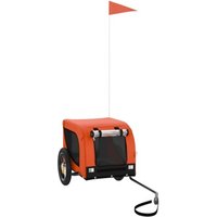 VidaXL Fahrradanhänger Hund 124 x 53 x 53 cm (L x B x H) orange