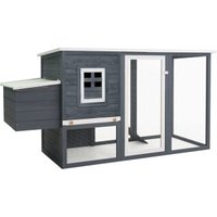 VidaXL Holz Hühnerstall mit Legenest grau
