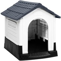 VidaXL Hundehütte aus Polypropylen grau 57 cm, 68 cm, 66 cm