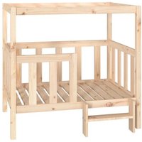 VidaXL erhöhtes Hundebett aus Kiefernholz naturfarben 83,5 cm, 1 m, 83,5 cm
