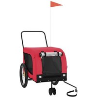 VidaXL Fahrradanhänger Hund 134 x 68 x 74 cm (L x B x H) rot