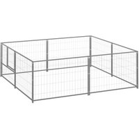 VidaXL Hundezwinger Stahl silber 2 m, 3 m, 70 cm