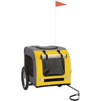 VidaXL Fahrradanhänger Hund 55 x 80 x 55 cm (L x B x H) gelb