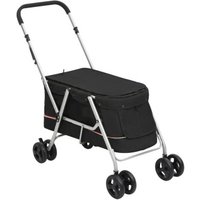 VidaXL Hundewagen 100x49x96 cm (L x B x H) schwarz