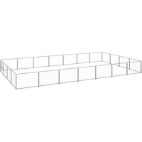 VidaXL Hundezwinger Stahl silber 7 m, 4 m, 70 cm