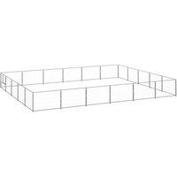 VidaXL Hundezwinger Stahl silber 6 m, 5 m, 70 cm