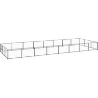 VidaXL Hundezwinger Stahl schwarz 8 m, 3 m, 70 cm