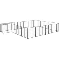 VidaXL Hundezwinger Stahl schwarz 6,6 m, 4,4 m, 1,1 m