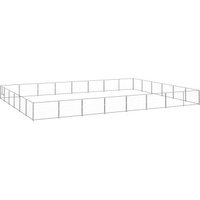 VidaXL Hundezwinger Stahl silber 8 m, 6 m, 70 cm
