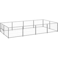 VidaXL Hundezwinger Stahl silber 4 m, 2 m, 70 cm