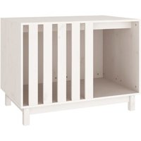 VidaXL Hundehütte Massivholz Kiefer Hundehöhle Hundebett weiß 90 cm, 60 cm, 67 cm
