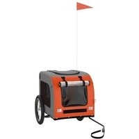VidaXL Fahrradanhänger Hund 125 x 64 x 66 cm (L x B x H) orange