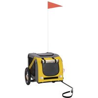 VidaXL Fahrradanhänger Hund 124 x 53 x 53 cm (L x B x H) gelb