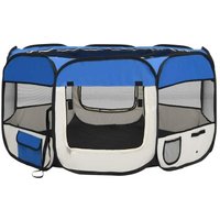 VidaXL faltbarer Welpenlaufstall blau 1,25 m, 1,25 m, 61 cm
