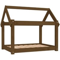 VidaXL Hundebett L (81x60x70 cm) aus Kiefernholz dunkelbraun