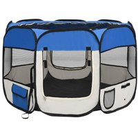 VidaXL faltbarer Welpenlaufstall blau 90 cm, 90 cm, 58 cm