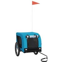 VidaXL Fahrradanhänger Hund 124 x 65 x 66 cm (L x B x H) blau