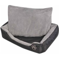 VidaXL Hundebett mit gepolstertem Kissen Schwarz/Grau 58 cm, 58 cm, 19 cm
