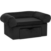 VidaXL Hundesofa Plüsch mit Schublade 75x50x38cm schwarz