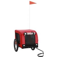 VidaXL Fahrradanhänger Hund 124 x 65 x 66 cm (L x B x H) rot