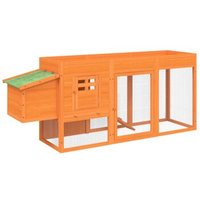 VidaXL Hühnerstall 204 x 50 x 84 cm (L x B x H) naturfarben