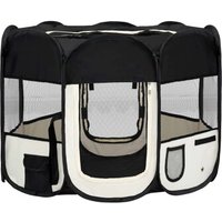 VidaXL faltbarer Welpenlaufstall schwarz 90 cm, 90 cm, 58 cm