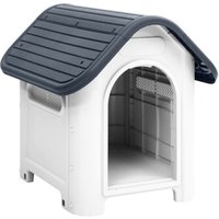VidaXL Hundehütte 59x75x66cm Polypropylen Hundehaus grau