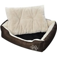 VidaXL Hundebett Braun und Beige 70 cm, 70 cm, 20 cm