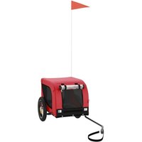 VidaXL Fahrradanhänger Hund 124 x 53 x 53 cm (L x B x H) rot