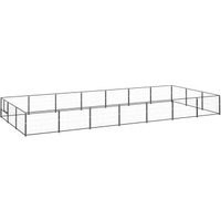 VidaXL Hundezwinger Stahl schwarz 7 m, 3 m, 70 cm