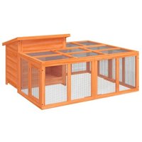 VidaXL Kaninchenstall 144x123x67,5 cm (L x B x H) naturfarben