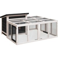 VidaXL Kaninchenstall 144x123x67,5 cm (L x B x H) grau