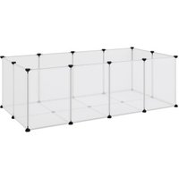 VidaXL Kleintierkäfig PP Stahl Freigehege Transparent/Schwarz