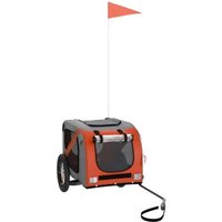 VidaXL Fahrradanhänger Hund 124 x 53 x 53 cm (L x B x H) orange