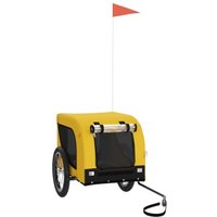 VidaXL Fahrradanhänger Hund 124 x 65 x 66 cm (L x B x H) gelb