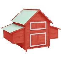 VidaXL Hühnerstall 150 x 96 x 110 cm (B x T x H) rot