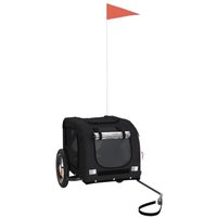 VidaXL Fahrradanhänger Hund 124 x 53 x 53 cm (L x B x H) schwarz