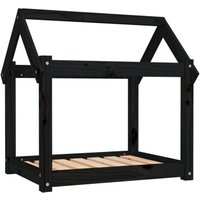 VidaXL Hundebett M (71x55x70 cm) aus Kiefernholz schwarz