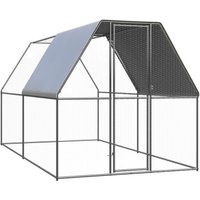 VidaXL Hühnerkäfig / Freilaufgehege mit Teilüberdachung 2 m, 4 m, 2 m