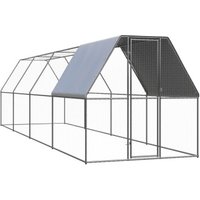 VidaXL Hühnerkäfig / Freilaufgehege mit Teilüberdachung 2 m, 8 m, 2 m
