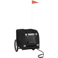 VidaXL Fahrradanhänger Hund 125 x 64 x 66 cm (L x B x H) schwarz