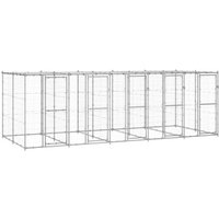 VidaXL Outdoor-Hundezwinger Stahl mit Dach