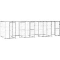 VidaXL Outdoor-Hundezwinger Stahl mit Dach