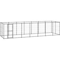 VidaXL Outdoor Hundezwinger aus verzinktem Stahl 7,7 m, 2,2 m, 1,8 m